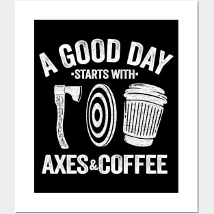 Funny Coffee & Axe Throwing Quote Gift Hatchet Posters and Art